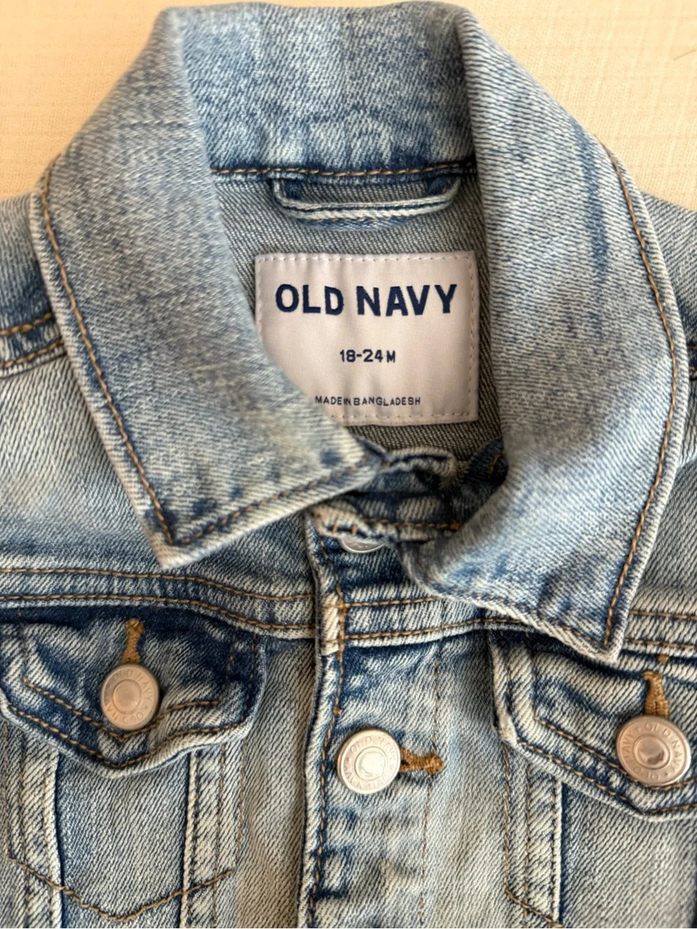 Old Navy Light Wash Denim Jean Jacket for Kids- toddler Boy 18-24 mo- EUC-